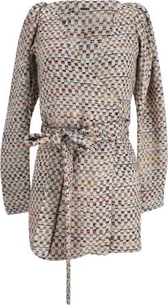 Rotate Bridget Woven Accent Mini Dress in Multicolor Cotton