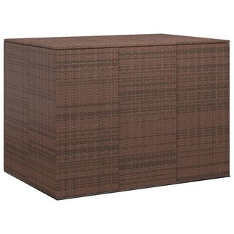 Berkfield Home Garden Cushion Box PE Rattan 145x100x103 cm Brown | Size: 145 x 100 x 103 cm
