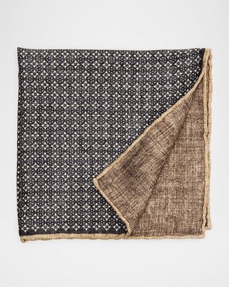 Brunello Cucinelli Mens Double-Face Silk Pocket Square