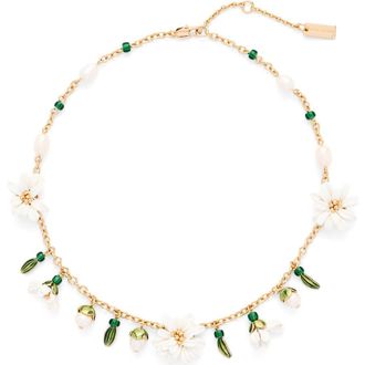 Marc Jacobs Rooted Daisy Charm Necklace in Gold/Multi at Nordstrom