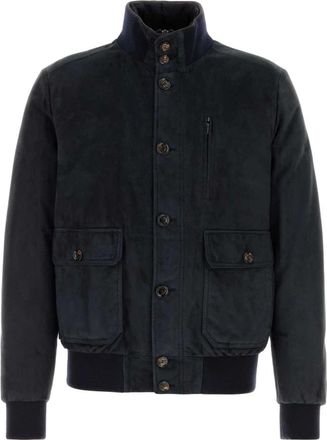Moorer Adelsio Down Jacket - Heren - Leren en Su&egrave;de Jassen - Blauw - XL - Leer - Jassen