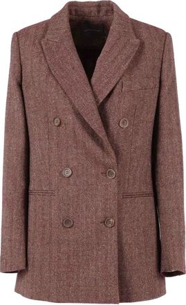 Lorena Antoniazzi Blazer doppiopetto spigato - Marrone