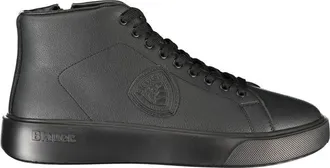 Blauer High Top Leren Sneaker - Heren - Sneakers - Zwart - 41 EU - Leer - Schoenen