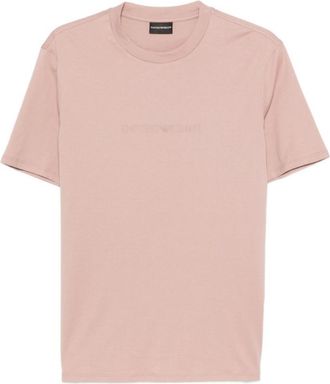 Emporio Armani Light Pink Round Neck Logo T-shirt