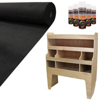 MonsterShop 11sqm Black Van Lining & VW Transporter Racking Unit