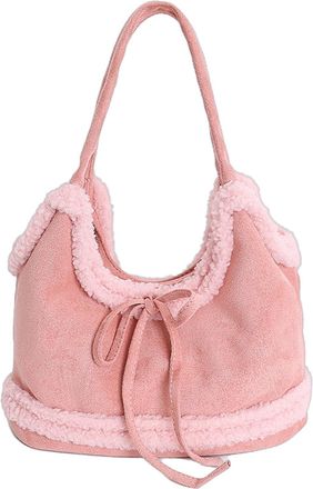 Generic Women PU Leather Large Capacity Shoulder Bag for Work & Outing (Pink)