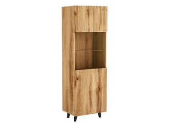 Mirjan24 Mobilier1 - Estanter&iacute;a Remeta 105, Roble Wotan, Con Puertas, Cerrable, Mdf, Aglomerado Laminado, Vidrio Templado, N&uacute;mero De Puertas: 0, N&uacute;mero De Cajo
