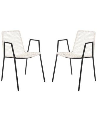 Safavieh Set Of 2 Wynona Leather Dining Chairs