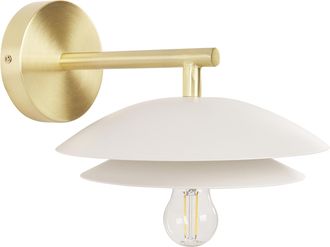 Beliani Beliani - L&aacute;mpara De Pared Moderna Glamour Iluminaci&oacute;n Decorativa Base De Metal Dorado Pantalla C&oacute;nica Blanco Lasolo