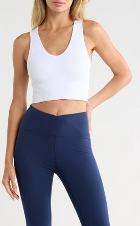 90 Degree by Reflex Rib Seamless Highline V-Neck Tank in White at Nordstrom Rack, Size X-Large