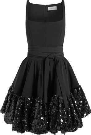 16Arlington Drina mini-jurk met pailletten en ceintuur - Zwart