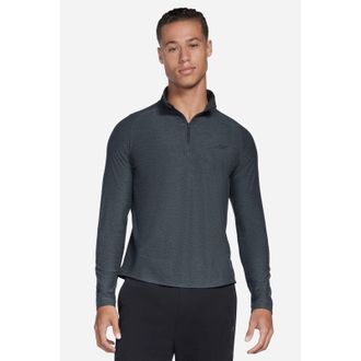 Skechers GO DRI All Day Performance 1/4 Zip Polyester Heren Zwarte Actieve T-Shirts