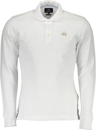 La Martina Klassieke pasvorm poloshirt met lange mouwen - Heren - Polos - Wit - XL - Katoen - Tops