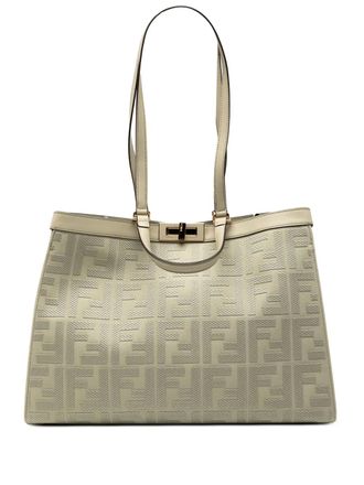Fendi 2010-2025 Zucca Embroidered Canvas Peekaboo X Tote satchel - women - Calf Leather/Canvas/Leather - One Size - Green