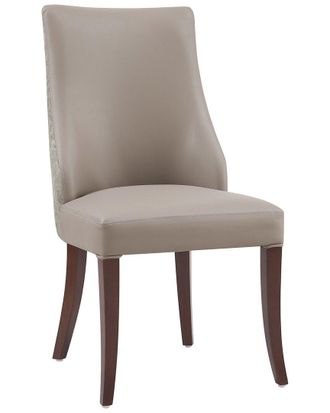Manhattan Comfort Set Of 2 Connie Leatherette & Velvet Dining Chair With Beech Wood Legs