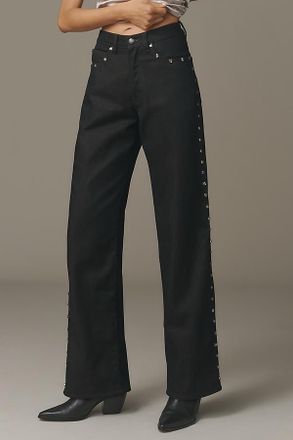 DL1961 Kaylen Embellished High-Rise Tapered Jeans