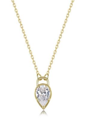 Lafonn Pear Lock Pendant Necklace in Gold at Nordstrom, Size 20