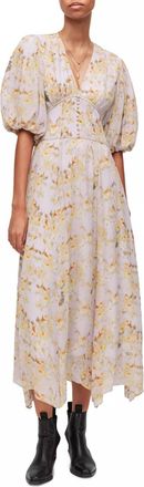 AllSaints Aspen Momo Midi Dress In Purple