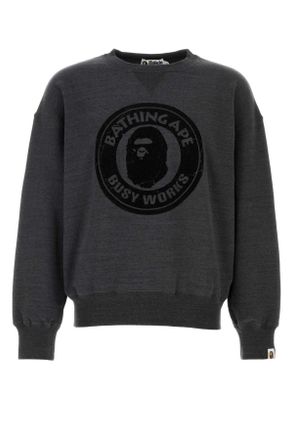 A Bathing Ape Graphite Cotton Oversize Sweatshirt