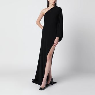 Gucci Long one-shoulder dress in black viscose jersey