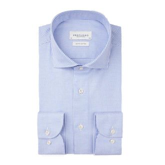 Profuomo Heren, Overhemden, Blauw, Maat: XL Katoen