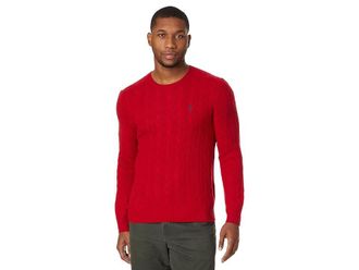 Polo Ralph Lauren Cable-Knit Wool-Cashmere Sweater Mens Sweater Park Ave Red : 2XL, Cashmere/Wool