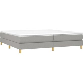 vidaXL Vidaxl - Cama Box Spring Con Colch&oacute;n Tela Gris Claro 200x200 Cm