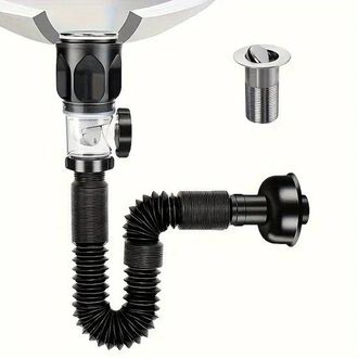 OEM Sif&oacute;n Con Desag&uuml;e, Tap&oacute;n Para Lavabo, Sif&oacute;n Para Lavabo De Ba&ntilde;o, Sif&oacute;n Para Fregadero De Cocina Que Ahorra Espacio - Blanco