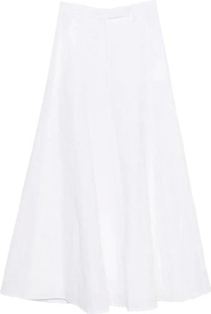 Brunello Cucinelli Falda Midi de Tiro Medio - Skirts - Mujer - Blanco - S