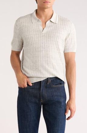 Bonobos Heathered Rib Knit Polo in Light Grey Linen at Nordstrom Rack, Size Xx-Large