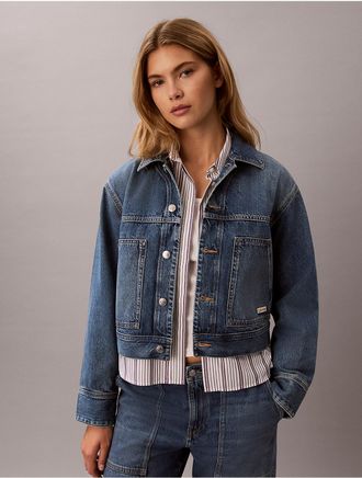 Calvin Klein Jeans Calvin Klein Womens Denim Utility Jacket - Blue - XL