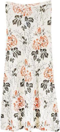 Victoria Beckham Ivory floral stretch-wool skirt