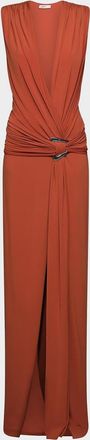 Et Ochs Jil Plunging Draped Column Gown
