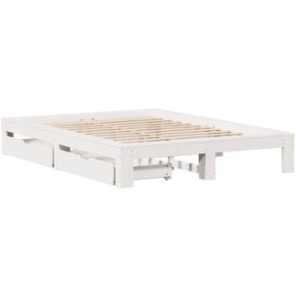 vidaXL Vidaxl - Estructura De Cama Sin Colch&oacute;n Madera De Pino Blanca 140x200 Cm
