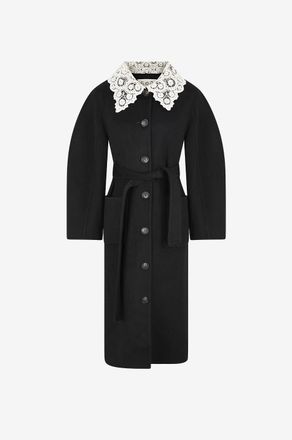 Sea New York Langer Mantel mit Bubikragen aus Wolle Ellison