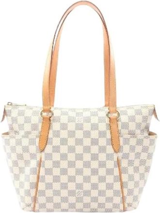 Louis Vuitton Pre-owned Totally PM Damier Azur Tote Bag - Dames - Vintage Shopper - Wit - ONE Size - Leer - Vintage