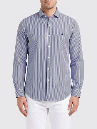 Polo Ralph Lauren Camicia in cotone a righe con logo ricamato Polo Ralph Lauren