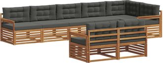 vidaXL Conjunto De Sof&aacute;s De Exterior 8 Uds. Natural Y Antracita Vidaxl