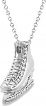 Allurez Ice Skate Necklace Pendant Diamond Accented 14k White Gold (0.26ct)