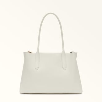 Furla Meridiana Borsa Shopping L Panna Bianco Pelle Di Vitello Doppia Napoli Donna