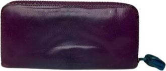 Loewe Pre-owned Anagram Lederen Portemonnee - Dames - Vintage Accessoires - Paars - ONE Size - Leer - Vintage