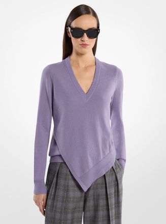 Michael Kors Cashmere V-Neck Asymmetric Sweater