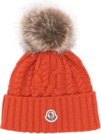 Moncler Berretto con pompon - Arancione