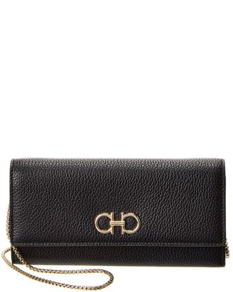 Ferragamo Ferragamo Gancini Leather Wallet On Chain