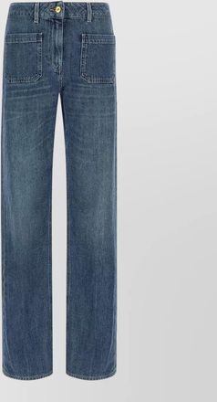 Elisabetta Franchi denim straight-leg wide-leg jeans