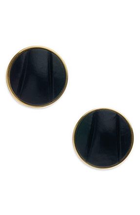 Chlo&eacute; The Chlo&eacute; Pleats Leather Clip-On Earrings in Black at Nordstrom