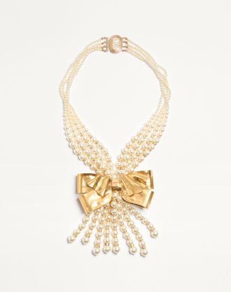 Valentino Garavani Trop Chou Necklace in Metal, Enamel, Pearls and Crystals Wo