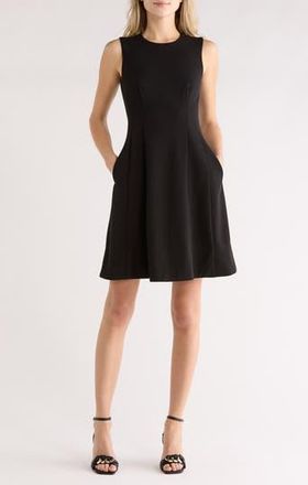 Eliza J Sleeveless Fit and Flare Dress in Black at Nordstrom Rack, Size 10