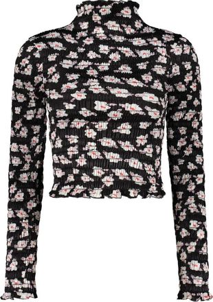 Amy Crookes Bedrukte top met lange mouwen - Dames - Longsleeves - Zwart - XS - Polyester - Tops