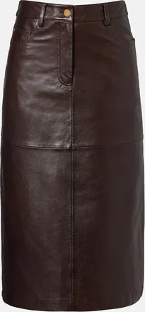 Max Mara Leather midi skirt